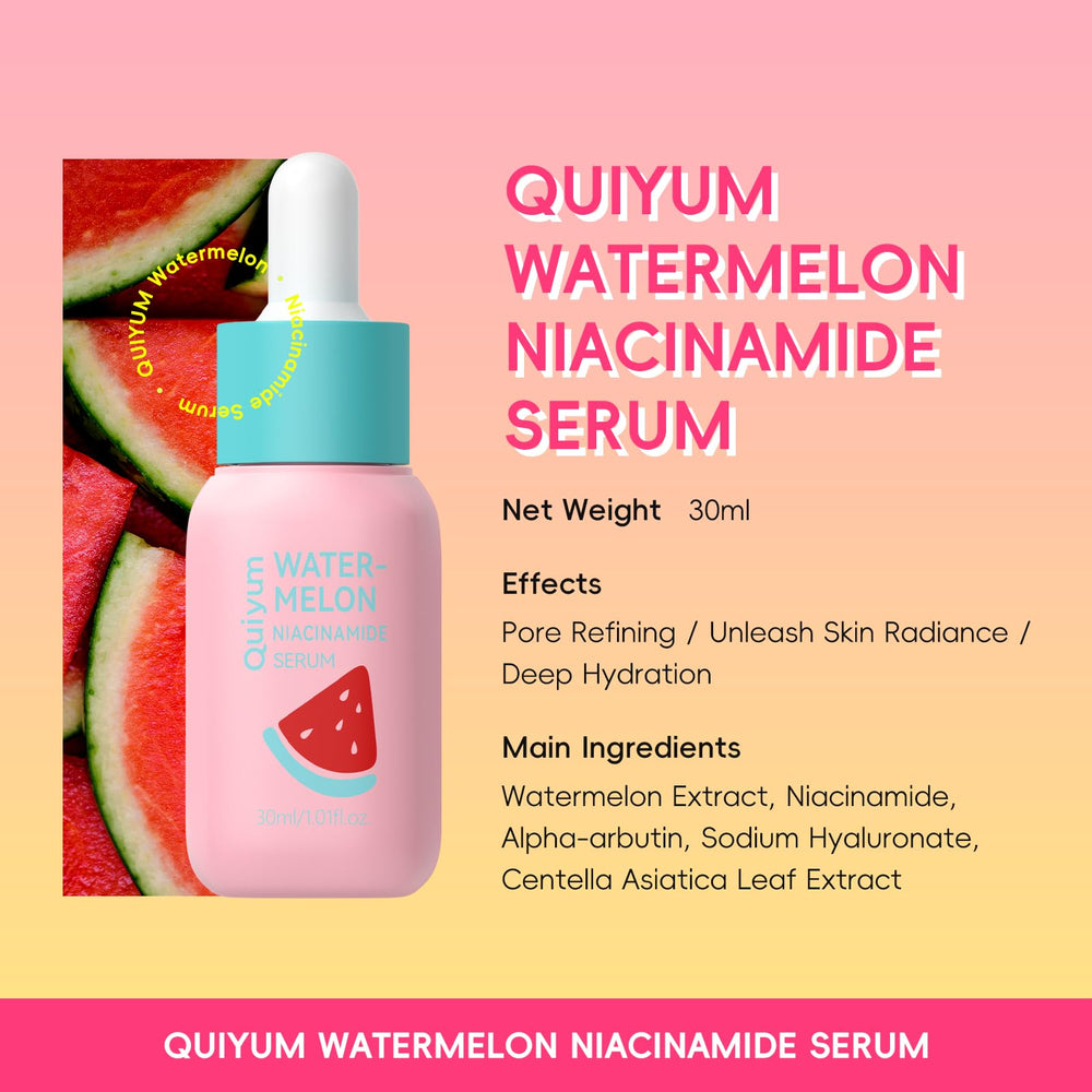 QUIYUM serum texture droplet demonstrating lightweight absorption and dewy finish