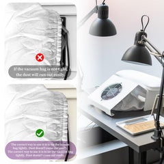 Qulkws bag beside ruler showing 23.9 x 24.7 cm sizing clarity