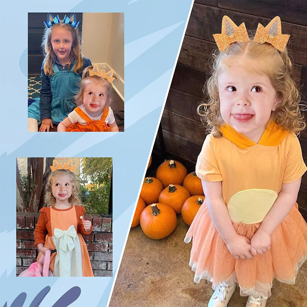 QUOKIO bow clips on dog ears in use for charming party photos