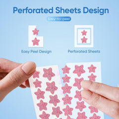 QUSTERE three sizes applied to skin showing coverage and discreet protection