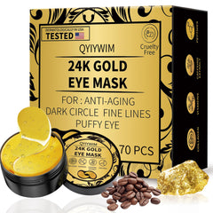 Qyiywim front packaging showing 24K gold eye patches for refreshed eyes