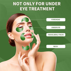 Qyiywim patches applied under eye demonstrating immediate cooling effect