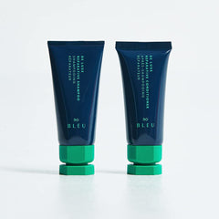 R+Co BLEU De Luxe label closeup highlighting brand and vegan claim