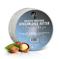 RA COSMETICS jar front showing whipped shea butter for easy moisturizing