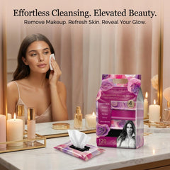 RACHEL Rachel Roy stacked wipes in lifestyle scene for daily routine use