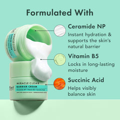 Rael ingredient label close-up showing succinic acid and ceramide benefits