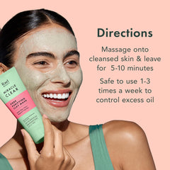 Rael mask being spread on cheek illustrating gentle exfoliation benefit
