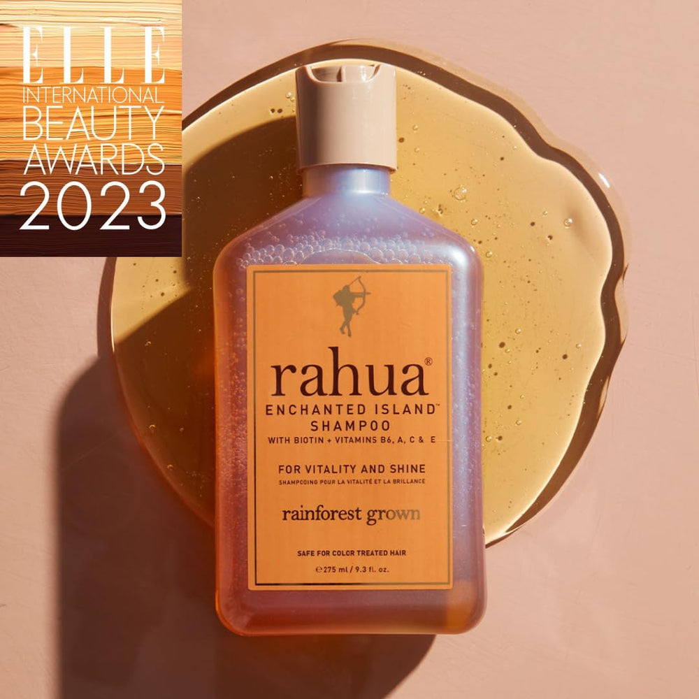 Rahua bottle with guava and coconut showcasing tropical scent and nourishment