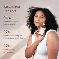 Rahua shampoo bottle in bathroom setting showing daily use convenience benefit