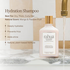 Rahua creamy shampoo texture close-up demonstrating rich moisturizing lather
