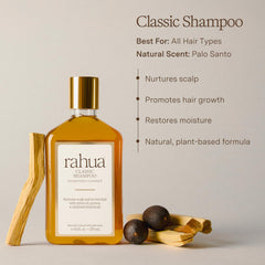 Rahua shampoo texture lather closeup demonstrating gentle cleansing benefit