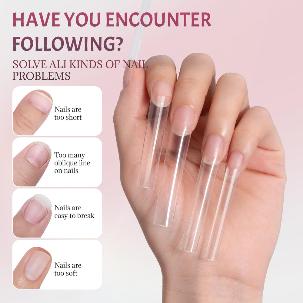 ranrose scale comparison natural nail next to xxxl tip for sizing guidance