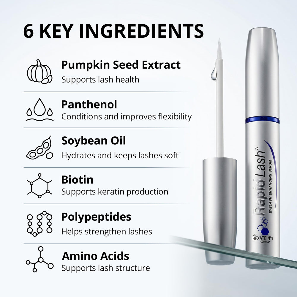 RapidLash 3 mL tube next to ruler to show small compact size