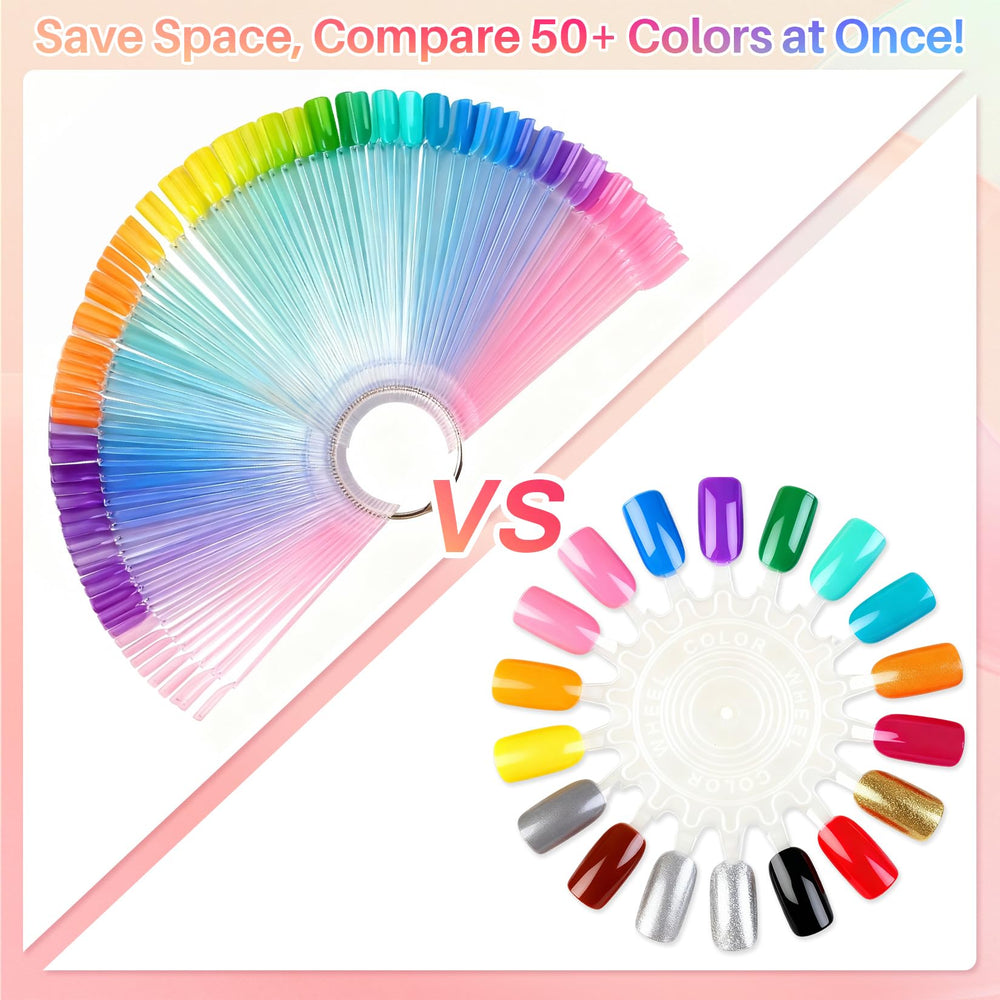RAQEHO fan open full spread showing many shades for easy comparison