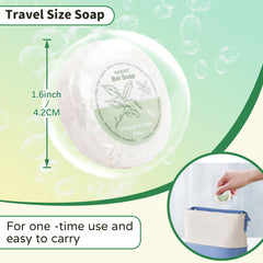 RAQEHO unwrapped mini soap producing rich foam demonstrating cleansing power