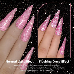 RARJSM brush stroke texture of glitter gel demonstrating smooth flow and even coverage benefit