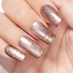 RARJSM close-up glitter texture revealing holographic sparkle for eye-catching nails
