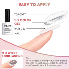 RARJSM nails curing under LED lamp showing fast set time and long-lasting shine
