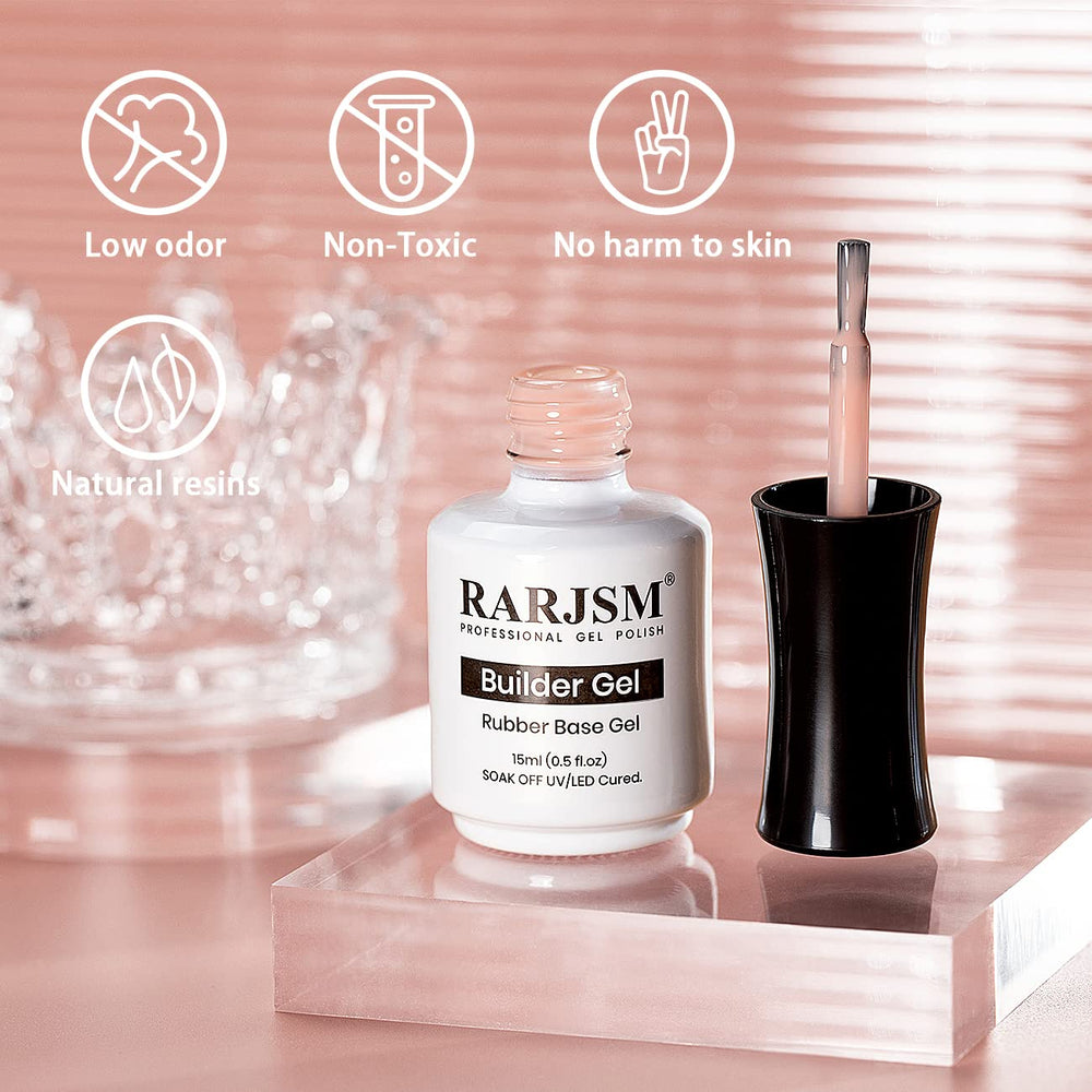 RARJSM finished French manicure using sheer pink base, natural-looking durable shine benefit