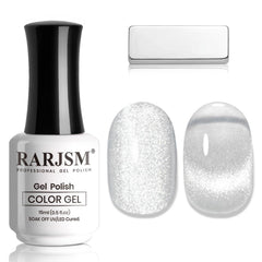 RARJSM front bottle showing silver diamond cat eye polish and reflective finish
