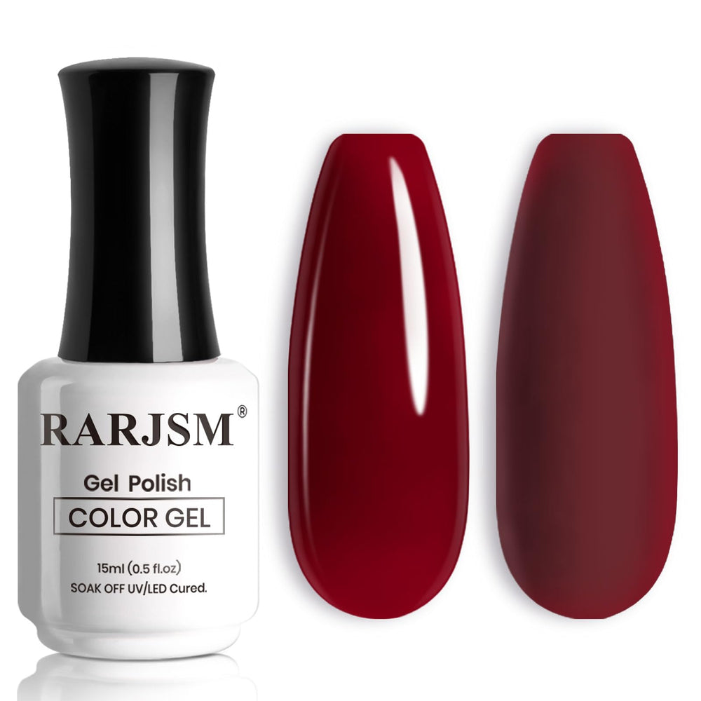 RARJSM front bottle view showing cherry-wine color and easy apply brush benefit