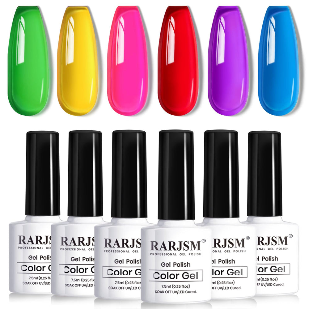 RARJSM front label and packaging showing six neon bottles and branding
