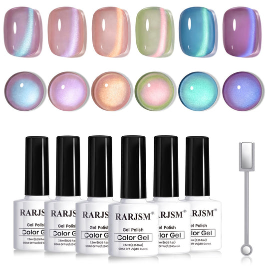 RARJSM front packaging showing six aurora mermaid bottles and magnet stick benefit visual kit