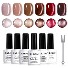RARJSM front packaging showing six coffee brown cat eye bottles and set benefit
