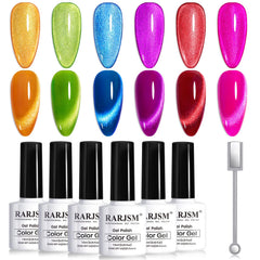 RARJSM front packaging showing six neon cat eye bottles, clear product display advantage