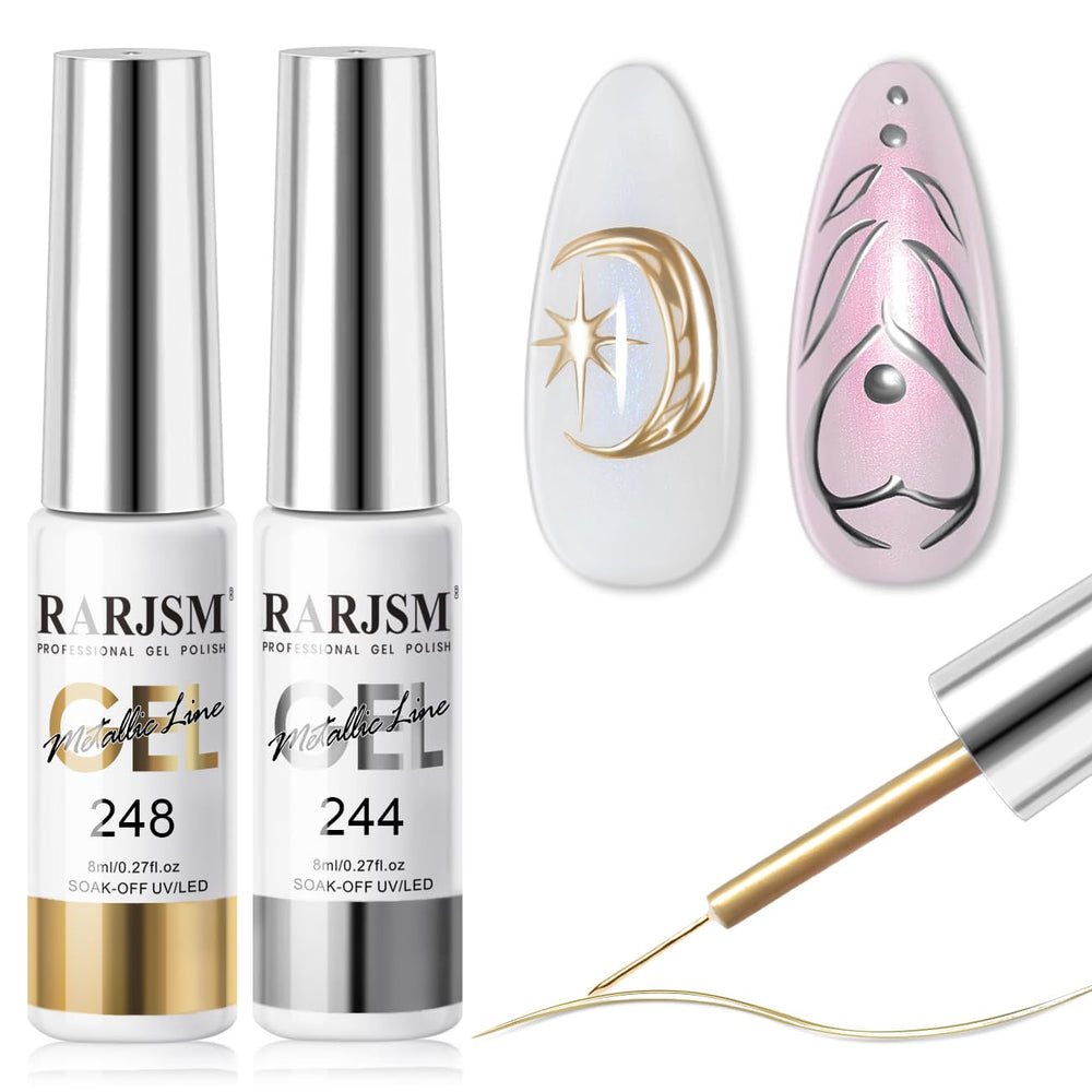 RARJSM front packaging showing two metallic gel liner bottles for convenient use