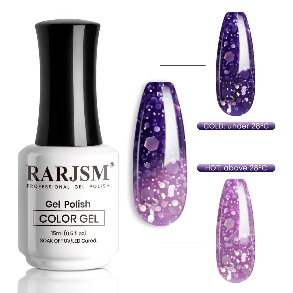 RARJSM glitter texture close-up highlighting sparkle and pigment density, photogenic manicure benefit