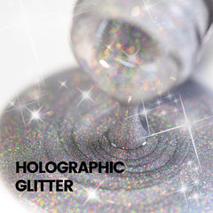 RARJSM macro of glitter texture showing iridescent particles for intense sparkle