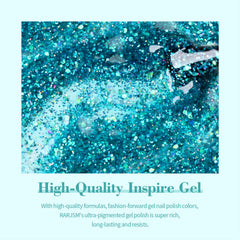 RARJSM nail art gradient blending for layered sparkle and dimension