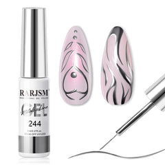 RARJSM front packaging showing metallic silver gel liner and brush advantage