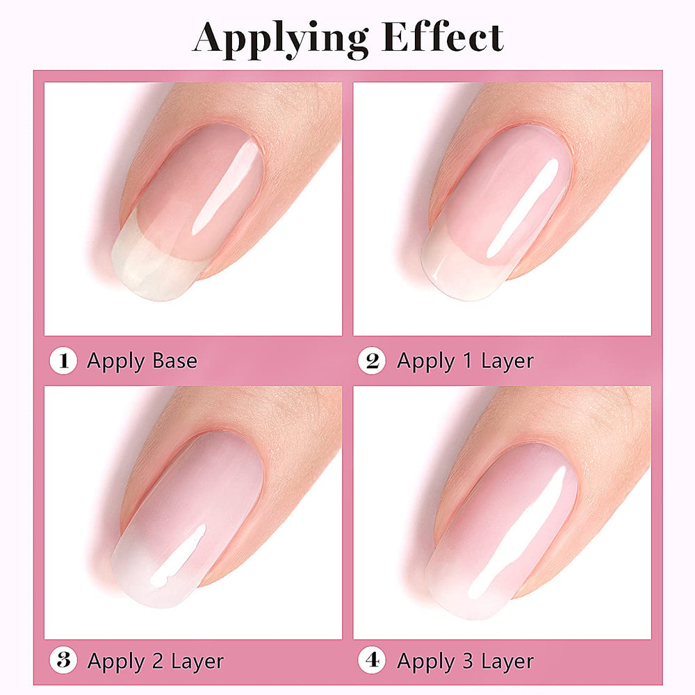 RARJSM milky pink curing under LED lamp demonstrating fast glossy finish
