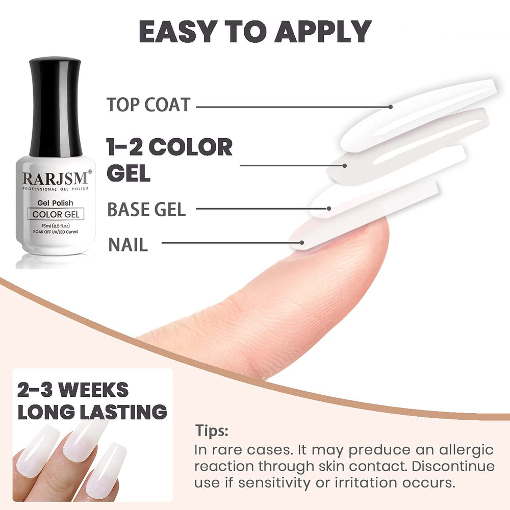 RARJSM bottle with base and top coat accessories illustrating complete manicure kit benefit
