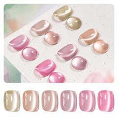 RARJSM manicure in use on hands illustrating finished radiant cat-eye benefit