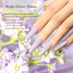 RARJSM nail swatch one thin layer showing sheer lavender natural look