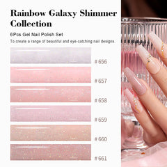 RARJSM painted nails in use showcasing natural-looking milky sparkle