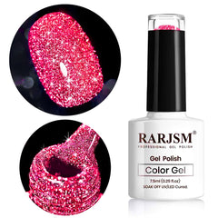 RARJSM bottle front view showing neon hot pink polish and reflective finish