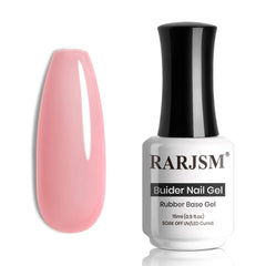 RARJSM bottle front view showing sleek rubber base gel packaging and professional appeal