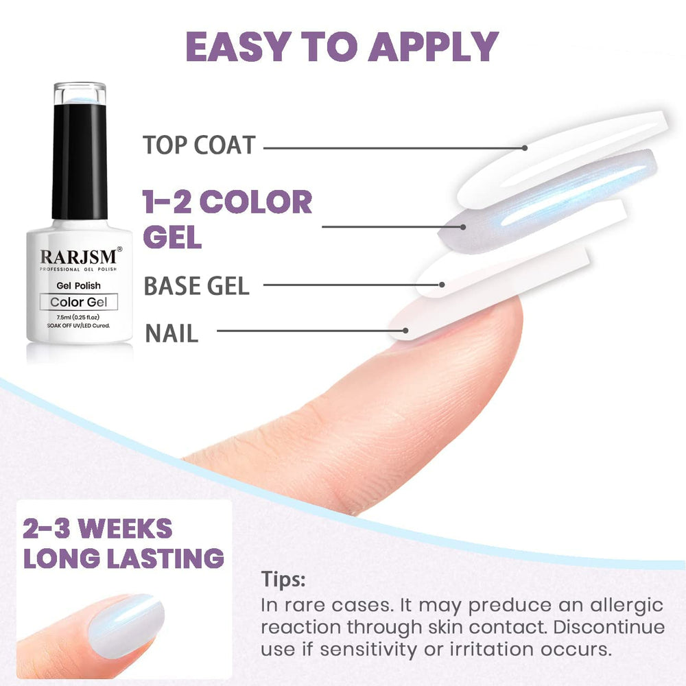 RARJSM completed salon-style manicure displaying long-lasting shine benefit