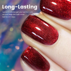 RARJSM swatch wheel showing black-to-red shift and glitter reflection