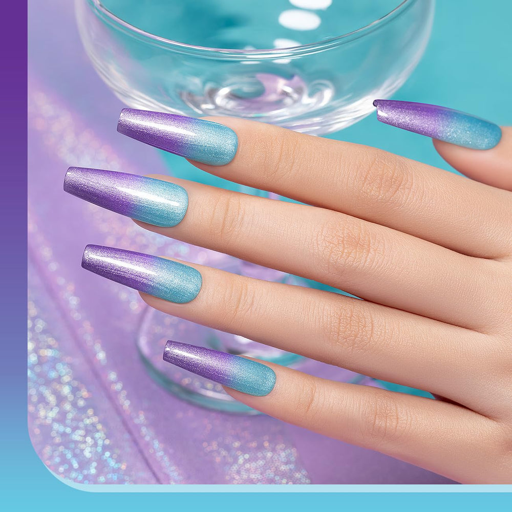 RARJSM nails showing blue to purple thermal transition to showcase color change