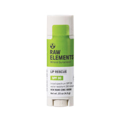 Raw Elements front tube showing SPF 30 and compact size for easy sun protection