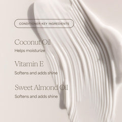 RAW SUGAR applying conditioner in shower demonstrating smoother styling
