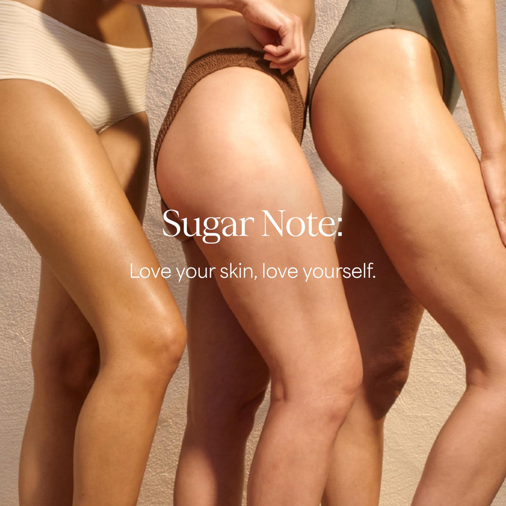 RAW SUGAR lifestyle scene with tropical props to convey uplifting scent