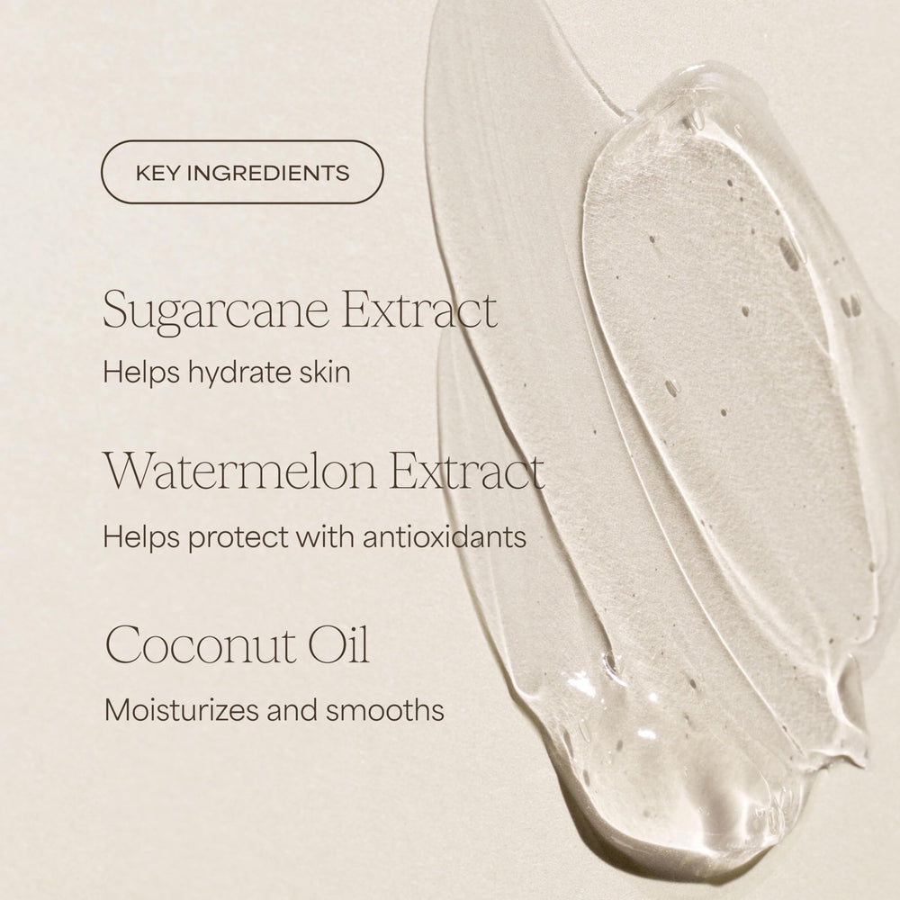 RAW SUGAR ingredient label highlighting sugarcane, jojoba and coconut extracts