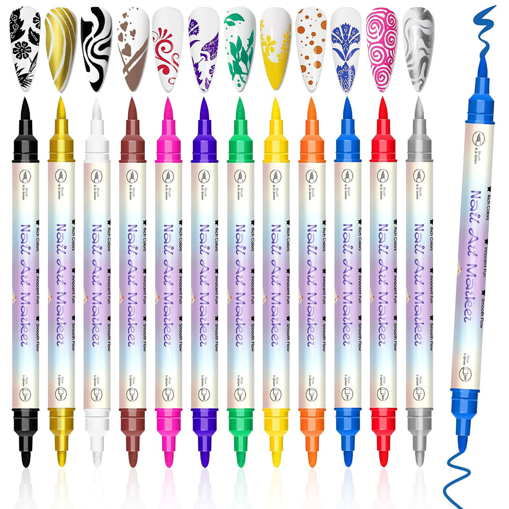 RAZET front package showing 12-color nail art pen set and quick access