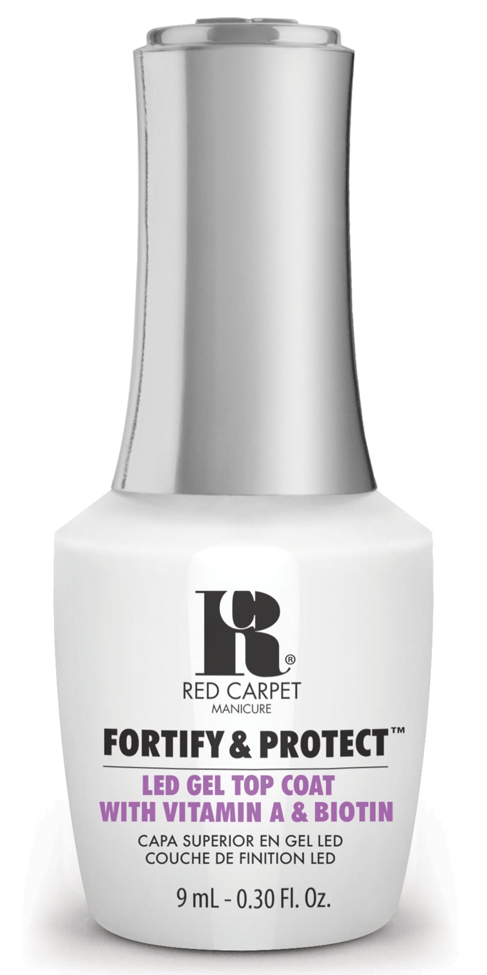 RC Red Carpet Manicure front bottle showing full 9ml product glossy finish and clarity